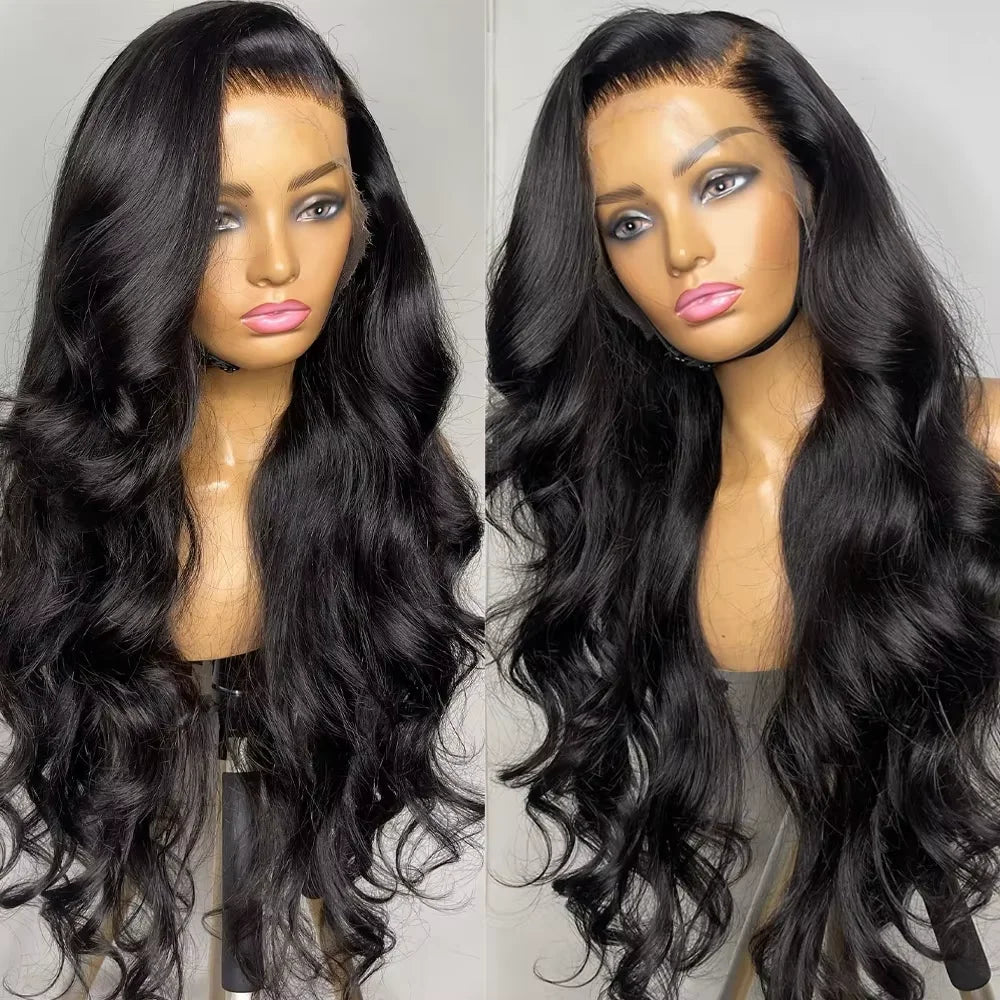 Body Wave 13x6 HD Transparent Lace Front Human Hair Wigs For Black Women 30 36 Inch 13x4 Lace  Frontal Brazilian Wigs