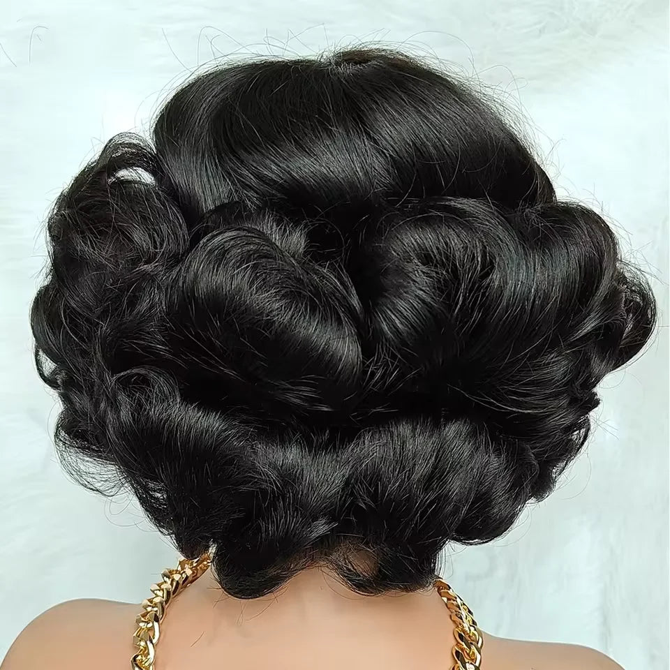 Super High Density Wig Egg Curly 100% Human Hair Wigs Brazilian 13x4 Lace Frontal Wig Cute Bob Front Wig Transparent Lace Wigs
