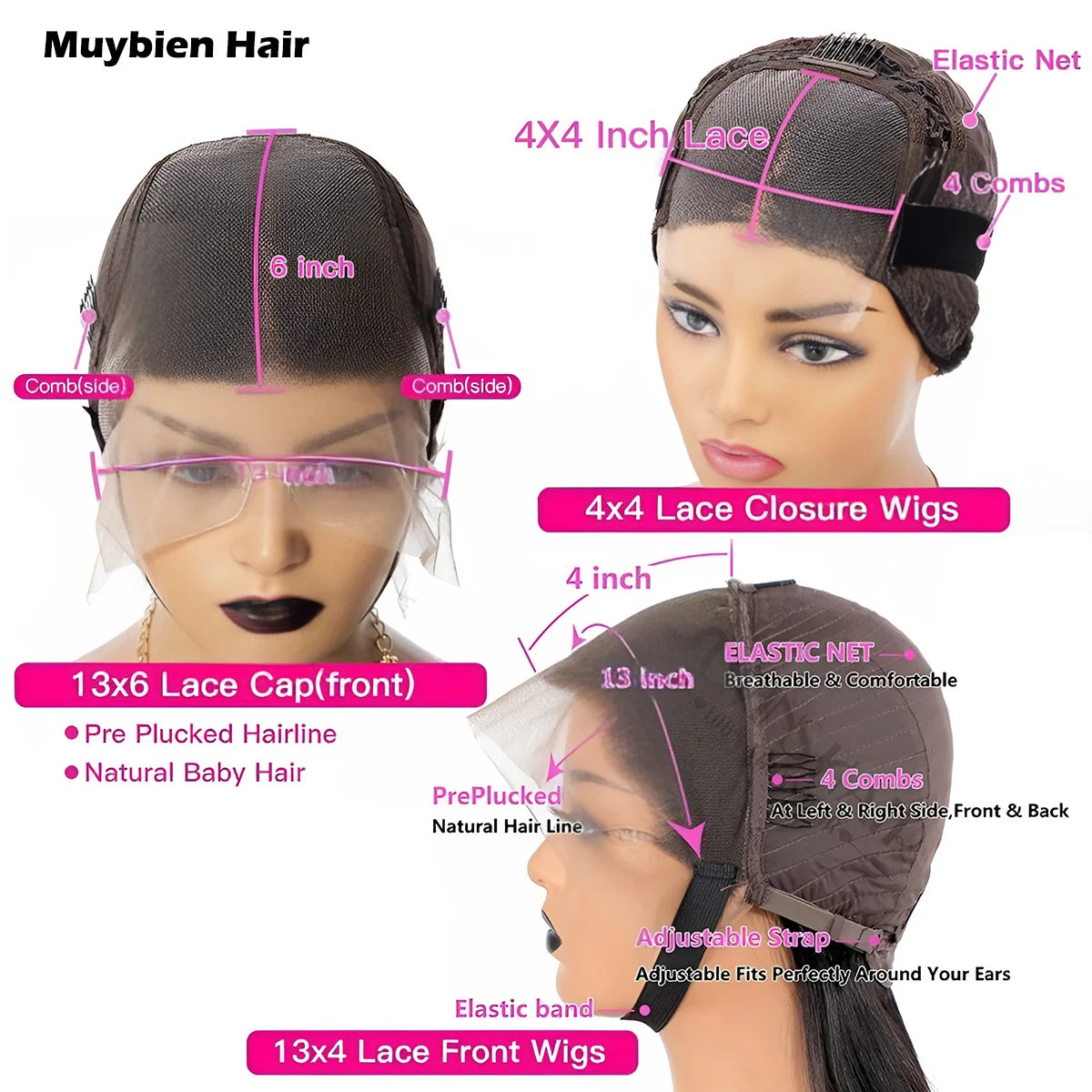 Waer and Go Glueless Wig 100% Human Hair 2x6 Kim K Closure Wig with Bangs Ombre Dark Burgundy Straight Wig Pre Cut Glueless Wig
