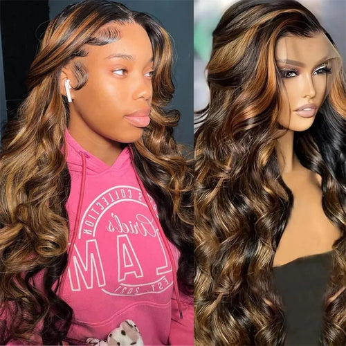 1B/30 Ombre Highlight Lace Front Wigs Human Hair 13x6 Body Wave Wig Human Hair 13x4 Transparent Lace Frontal Wigs For Women