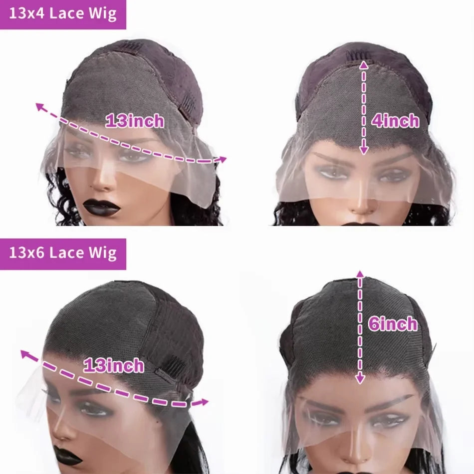 200% Density Straight HD Transparent 13x6 Wig Brazilian Lace Front 30 38 Inch 13x4 Human Hair Wigs Lace Front For Black Women