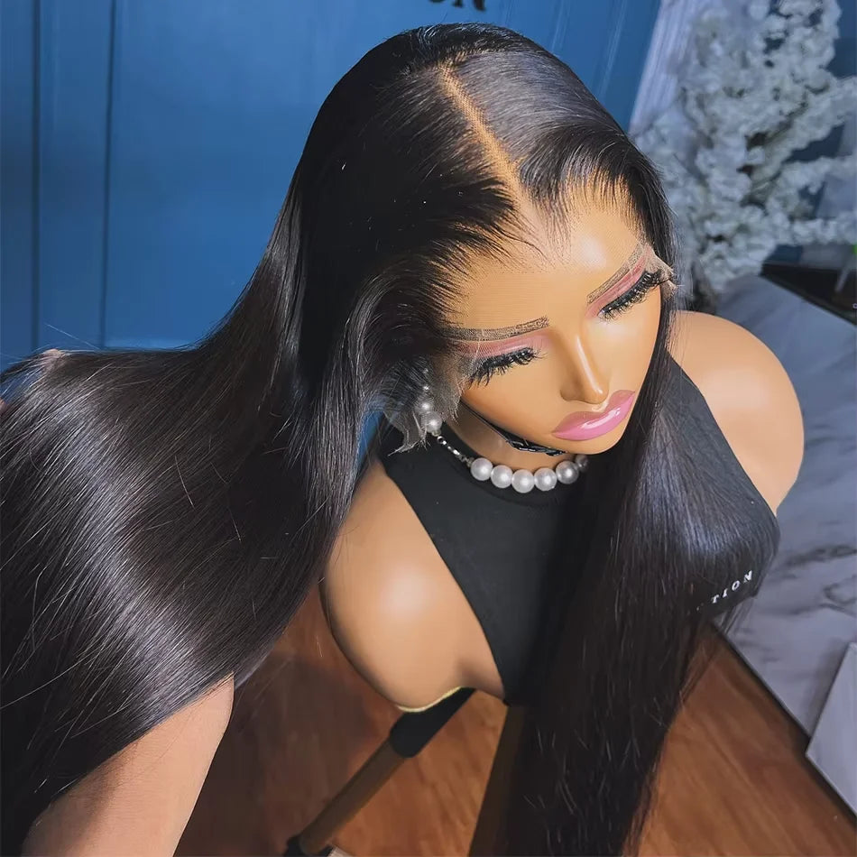 200% Density Straight HD Transparent 13x6 Wig Brazilian Lace Front 30 38 Inch 13x4 Human Hair Wigs Lace Front For Black Women