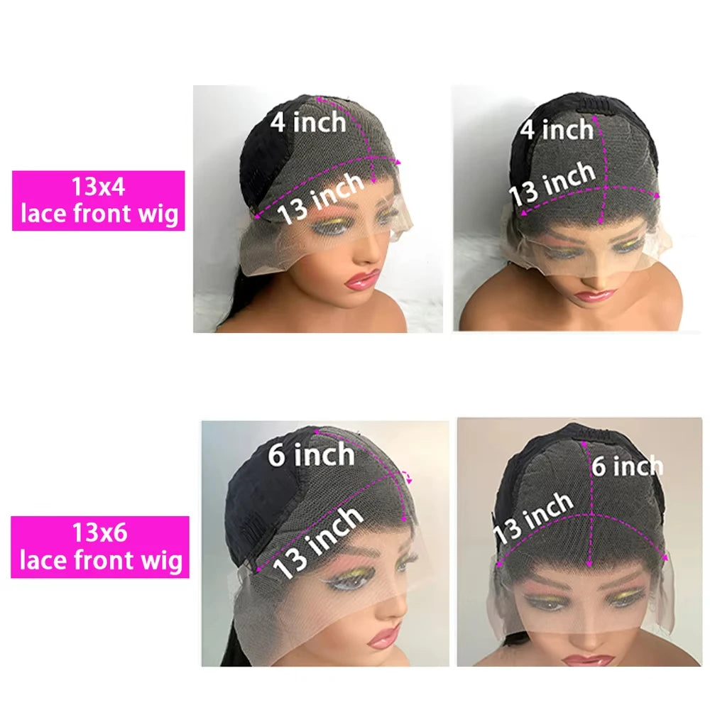 13×6 Lace Frontal Wig Straight 38 Inch 13×4 Brazilian Human Hair Pre Plucked Front Natural Black For Women 180 Density Sale