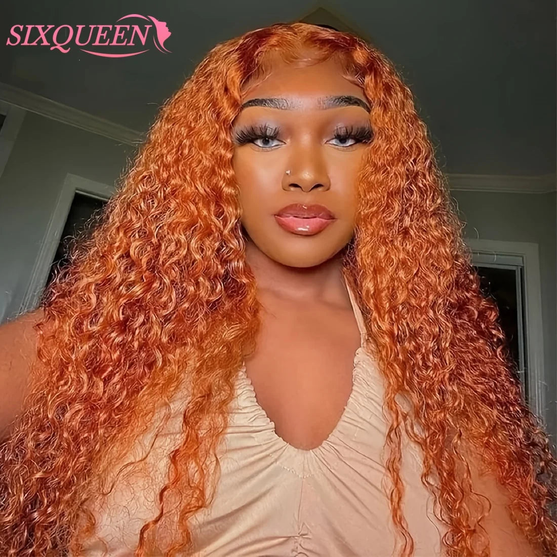 Ginger Human Hair Wigs Deep Wave 13X6 30inch Hd Lace Frontal Wigs Human Hair 220 Density Brazilian Hair Colored Lace Front Wigs
