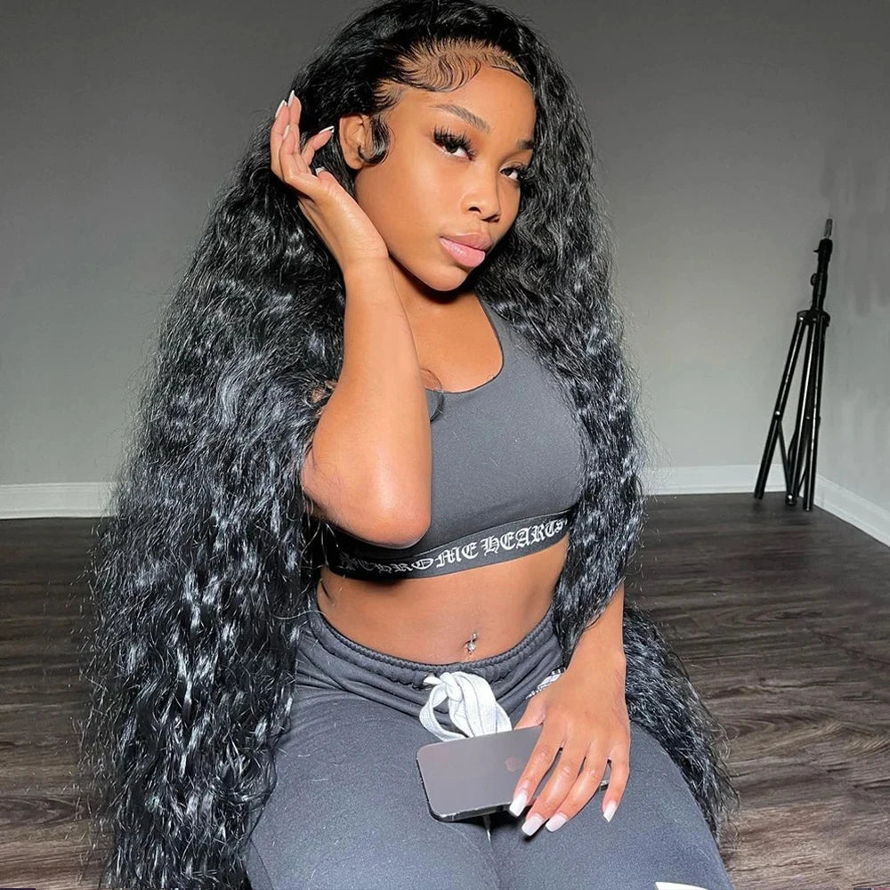 13x6 Hd Lace Frontal Wigs Loose Deep Wave Wigs Brazilian Women Curly Human Hair 30 40 Inch Deep Water Wave 13x4 Lace Front Wig