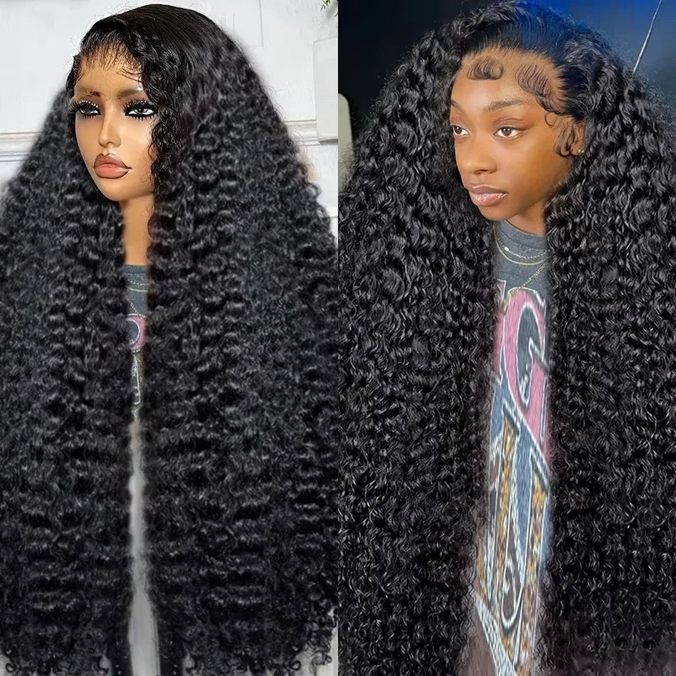 250% Curly Deep Water Wave 13x4 HD Lace Front Wigs PrePlucked Brazilian 100% Human Hair 13x6 Lace Frontal Closure Wig 32 34 Inch