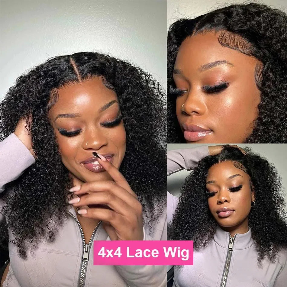 200% Density Water Wave Bob Wig 14 16 Inch 4x4 HD Lace Front Water Wave Wig Water Curly Brazilian Human Hair Wigs For Women